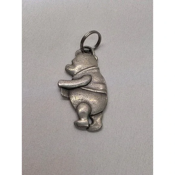 Vintage Winnie the Pooh Keychain Metal Charm – Classic Bear Holding Honey Pot - Picture 3 of 5